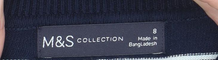 Marks and Spencer Womens Blue Striped Short Sleeve Knit Jumper Size 8