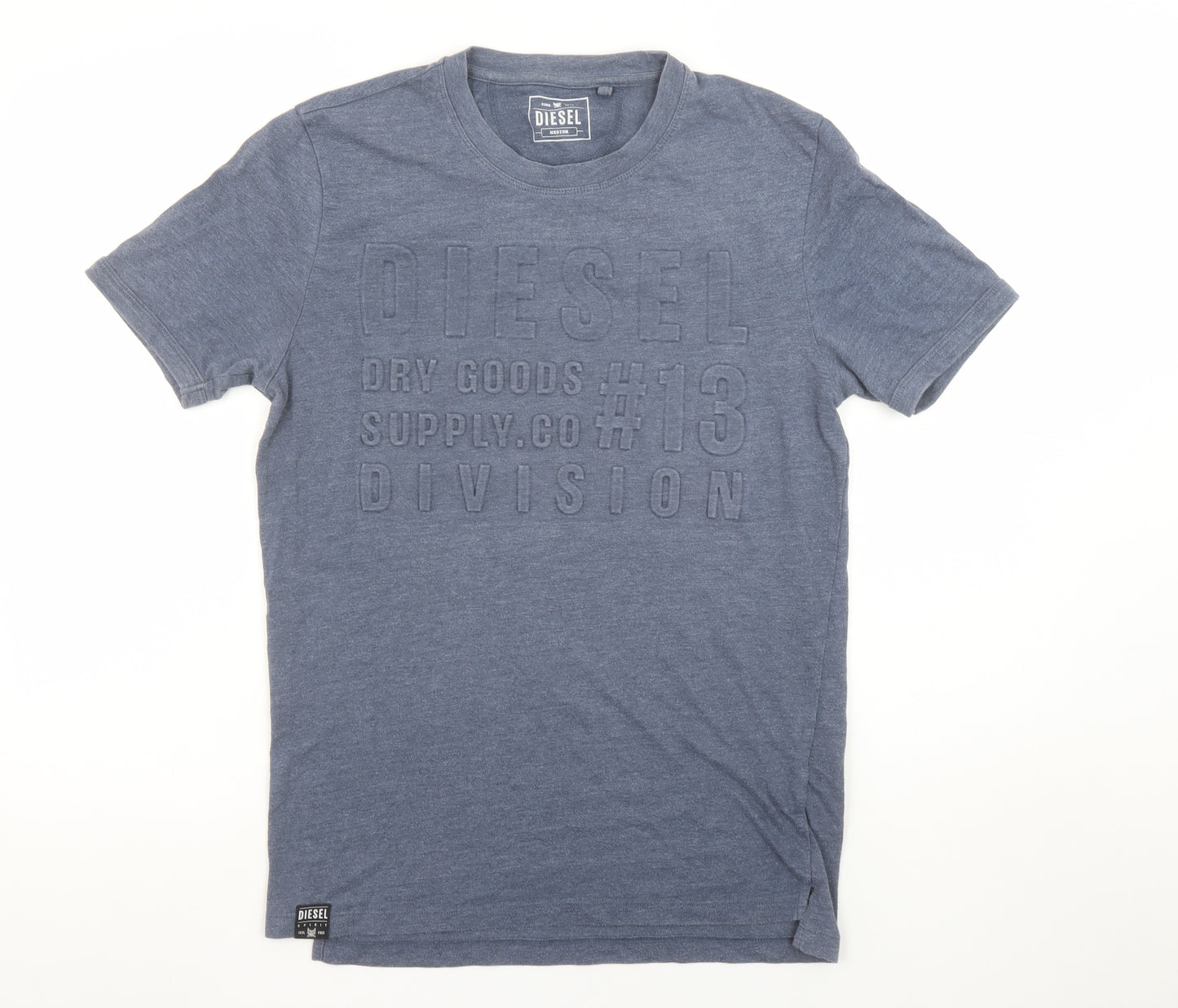 Diesel Men's Blue Crew Neck Short Sleeve Graphic T-Shirt Medium