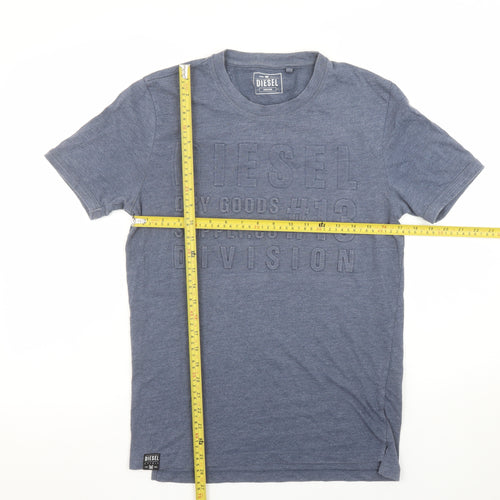 Diesel Men's Blue Crew Neck Short Sleeve Graphic T-Shirt Medium