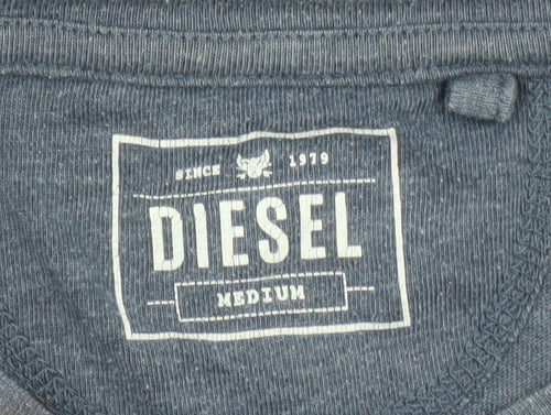 Diesel Men's Blue Crew Neck Short Sleeve Graphic T-Shirt Medium