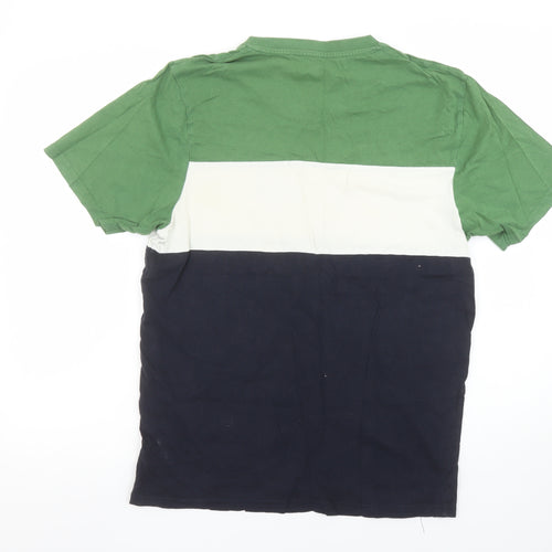 Pull & Bear Men's Multicoloured Cotton Colourblock T-Shirt M