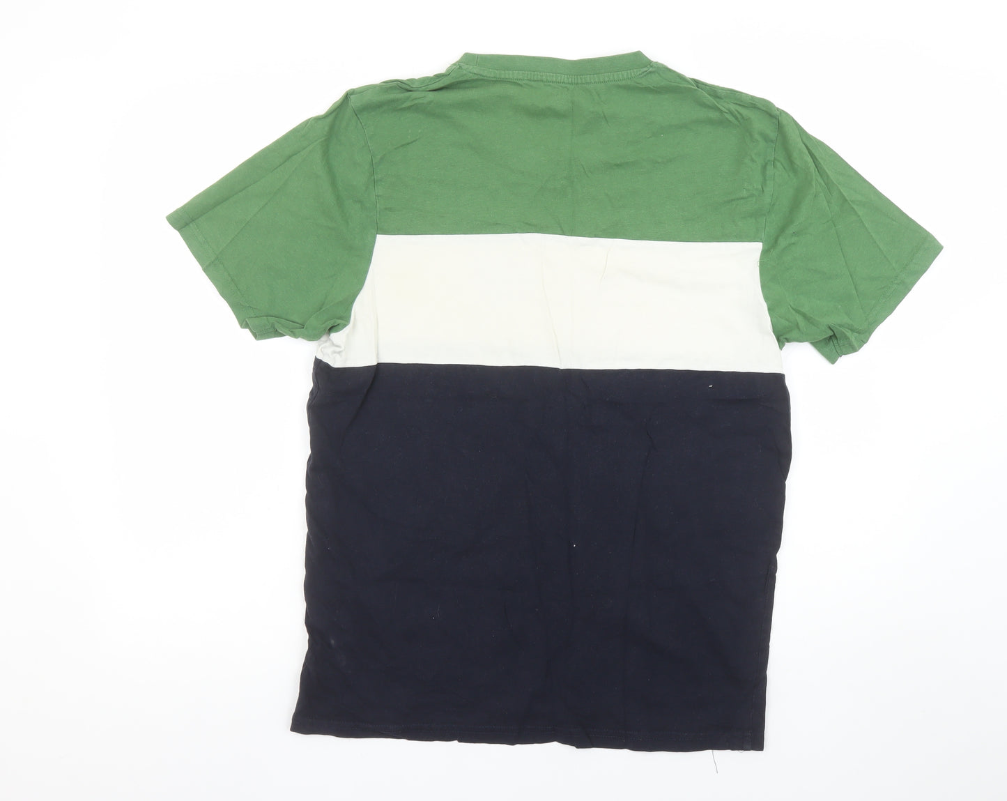 Pull & Bear Men's Multicoloured Cotton Colourblock T-Shirt M
