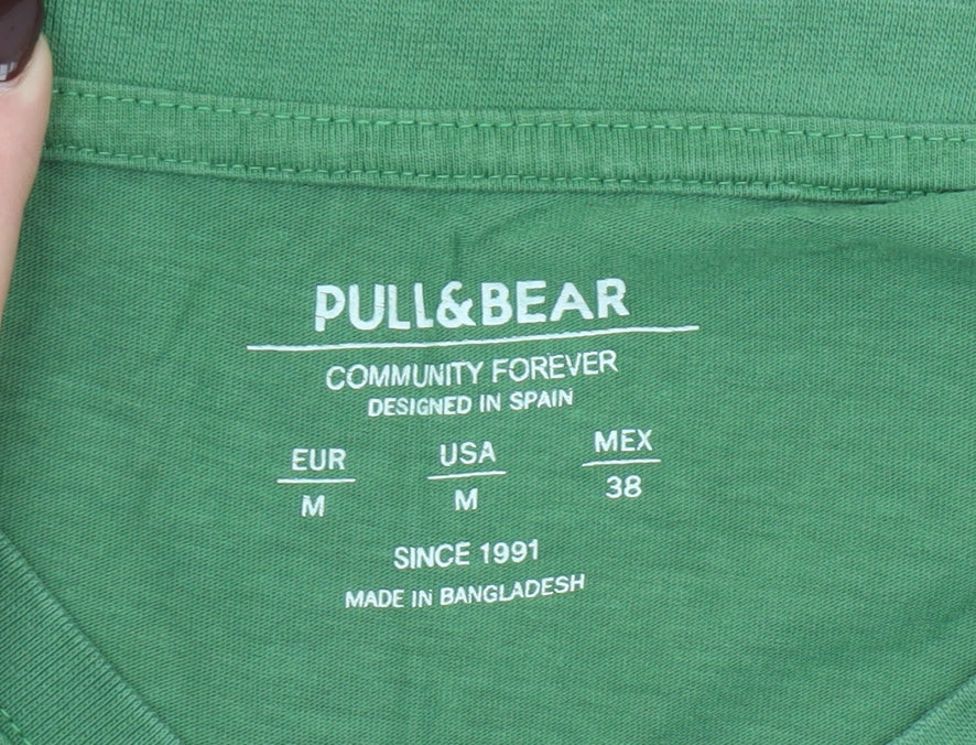 Pull & Bear Men's Multicoloured Cotton Colourblock T-Shirt M