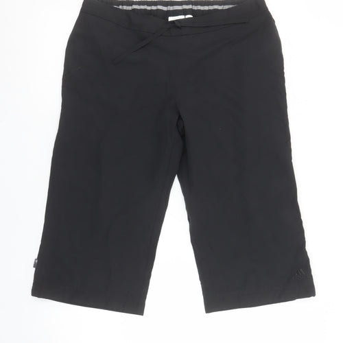 Adidas Womens Black Size 14 Cropped Activewear Trousers