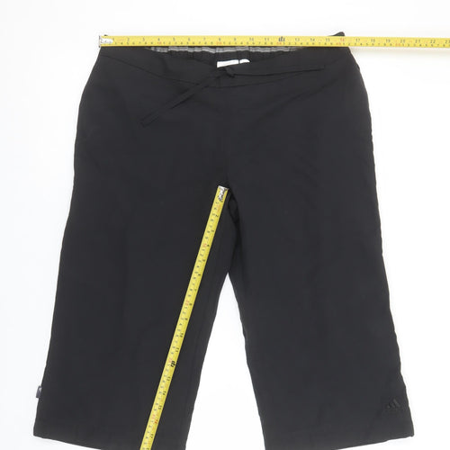 Adidas Womens Black Size 14 Cropped Activewear Trousers