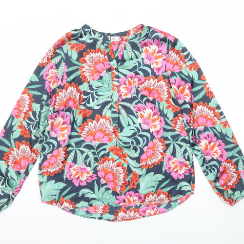 Gallery Womens Multicoloured Floral Long Sleeve Tunic Blouse Size 10