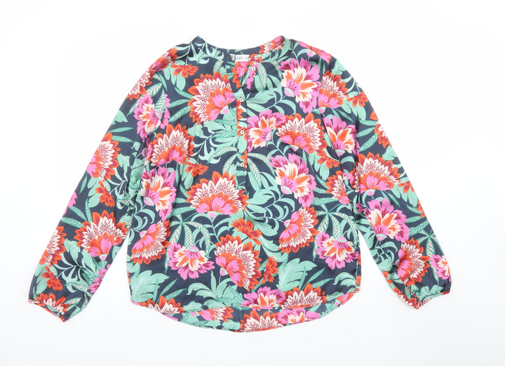 Gallery Womens Multicoloured Floral Long Sleeve Tunic Blouse Size 10