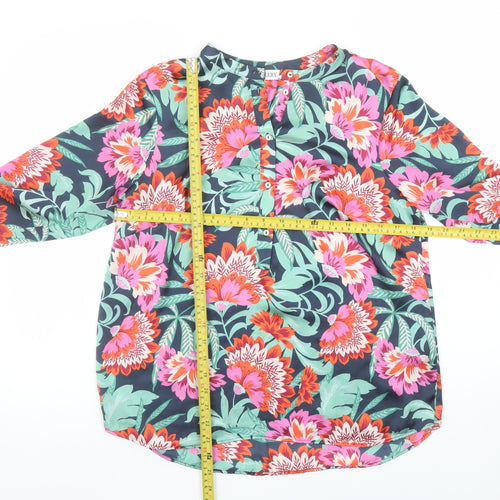 Gallery Womens Multicoloured Floral Long Sleeve Tunic Blouse Size 10