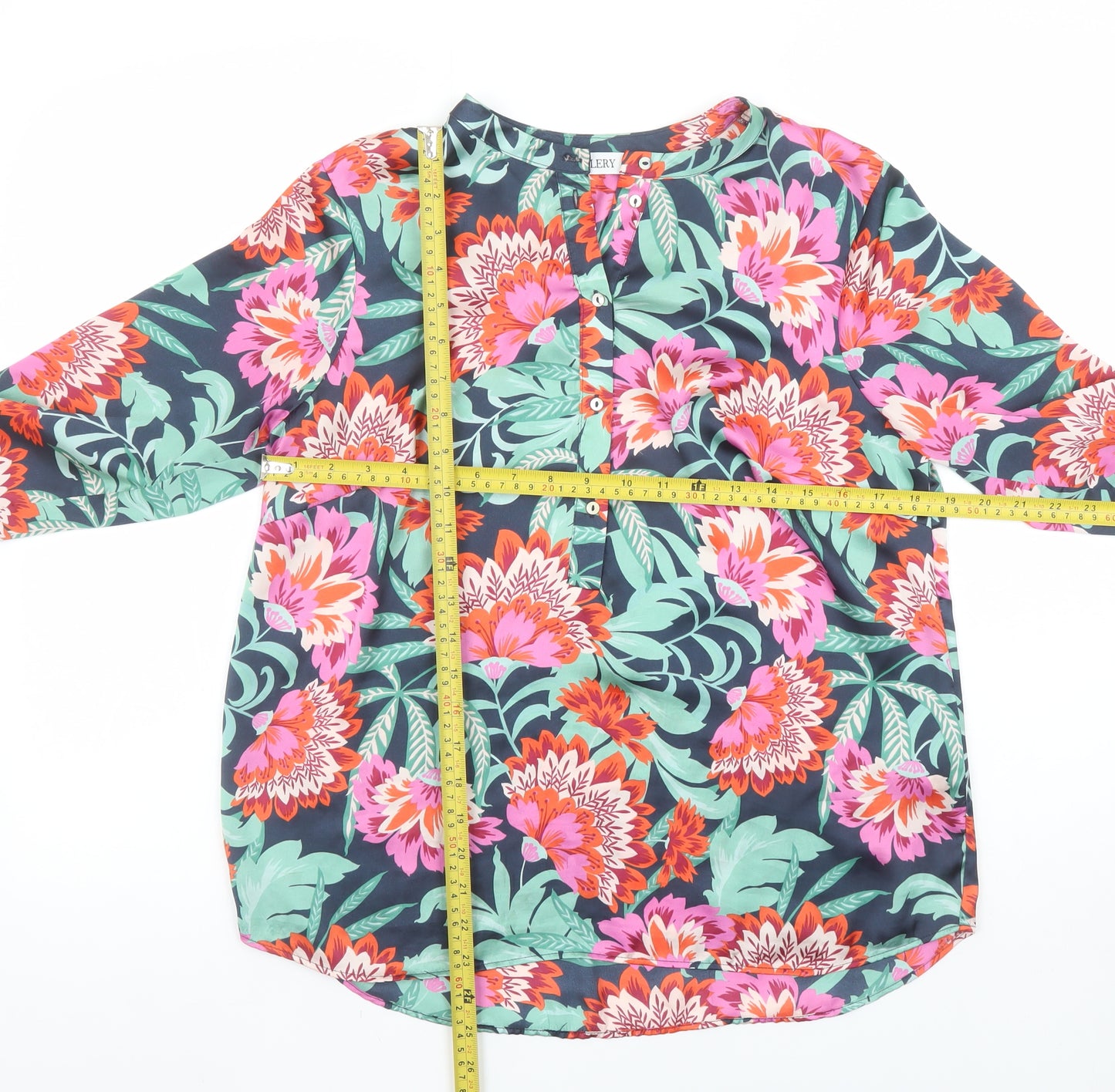 Gallery Womens Multicoloured Floral Long Sleeve Tunic Blouse Size 10