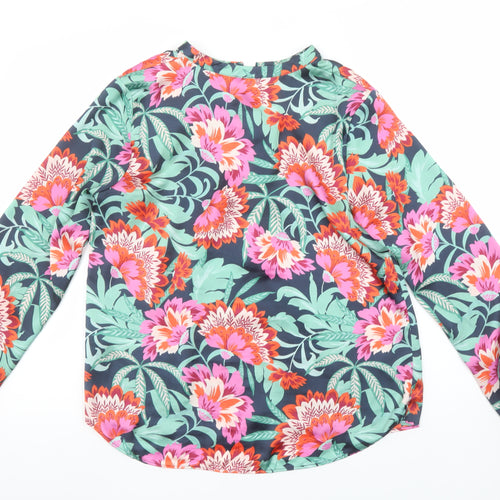 Gallery Womens Multicoloured Floral Long Sleeve Tunic Blouse Size 10