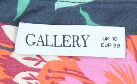 Gallery Womens Multicoloured Floral Long Sleeve Tunic Blouse Size 10