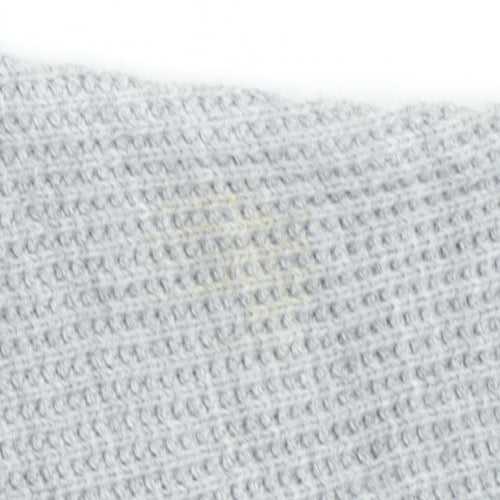 boohooMAN Men's Grey XL Full Zip Waffle Knit Cardigan Jumper