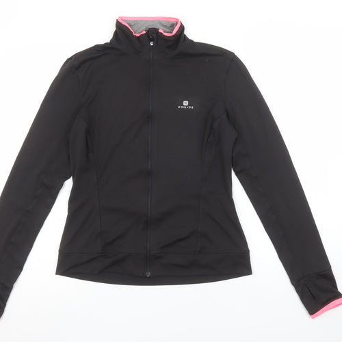 Domyos Women Black XS Full Zip Hoodie Jacket Sportswear