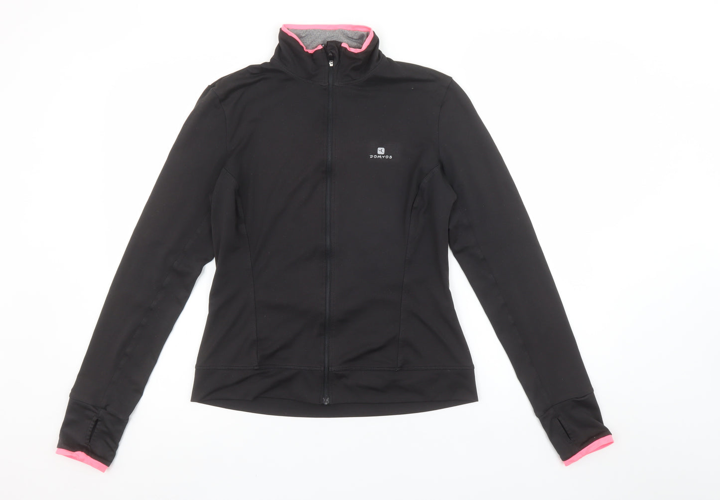 Domyos Women Black XS Full Zip Hoodie Jacket Sportswear