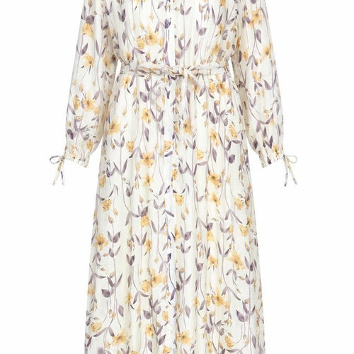 Jezza Women’s Ivory Floral Chiffon Maxi Dress Size 10