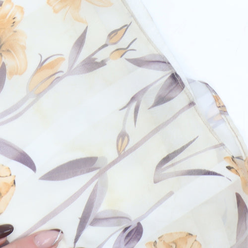 Jezza Women’s Ivory Floral Chiffon Maxi Dress Size 10