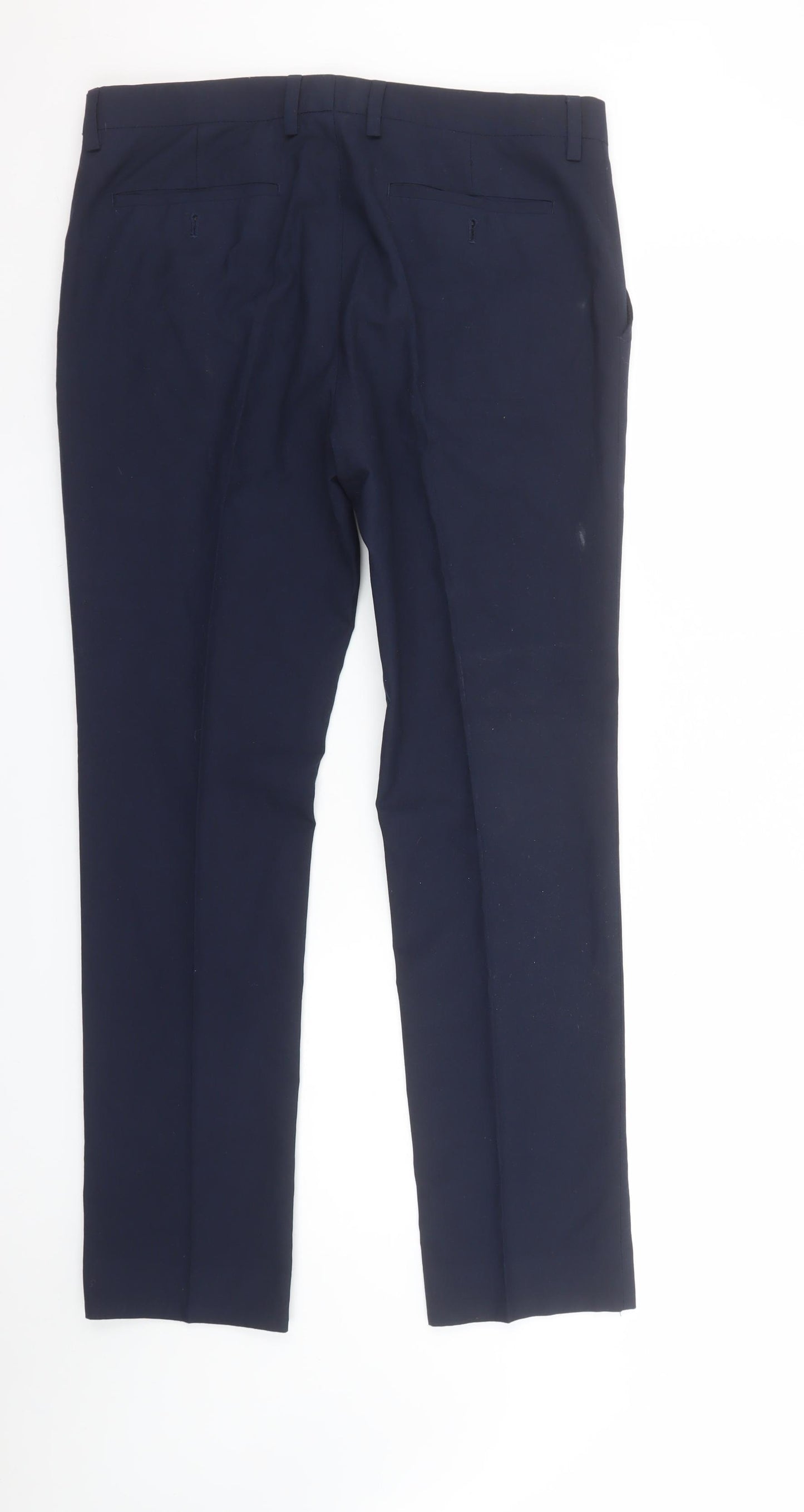 Primark Men Navy Blue Regular Fit Dress Trousers 34/32R