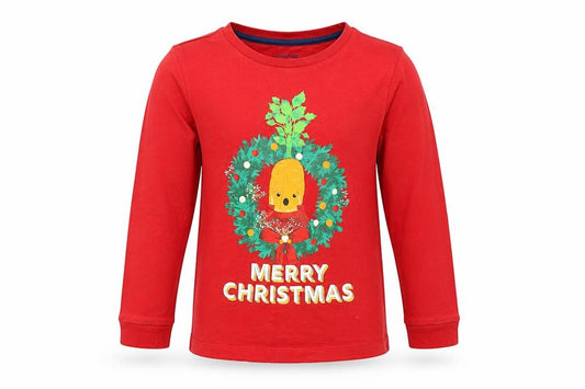 Lily & Dan Boys Red Christmas Pyjama Top 5-6 Years Long Sleeve Cotton