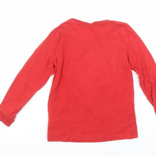 Lily & Dan Boys Red Christmas Pyjama Top 5-6 Years Long Sleeve Cotton