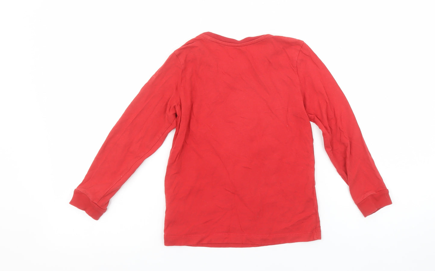 Lily & Dan Boys Red Christmas Pyjama Top 5-6 Years Long Sleeve Cotton