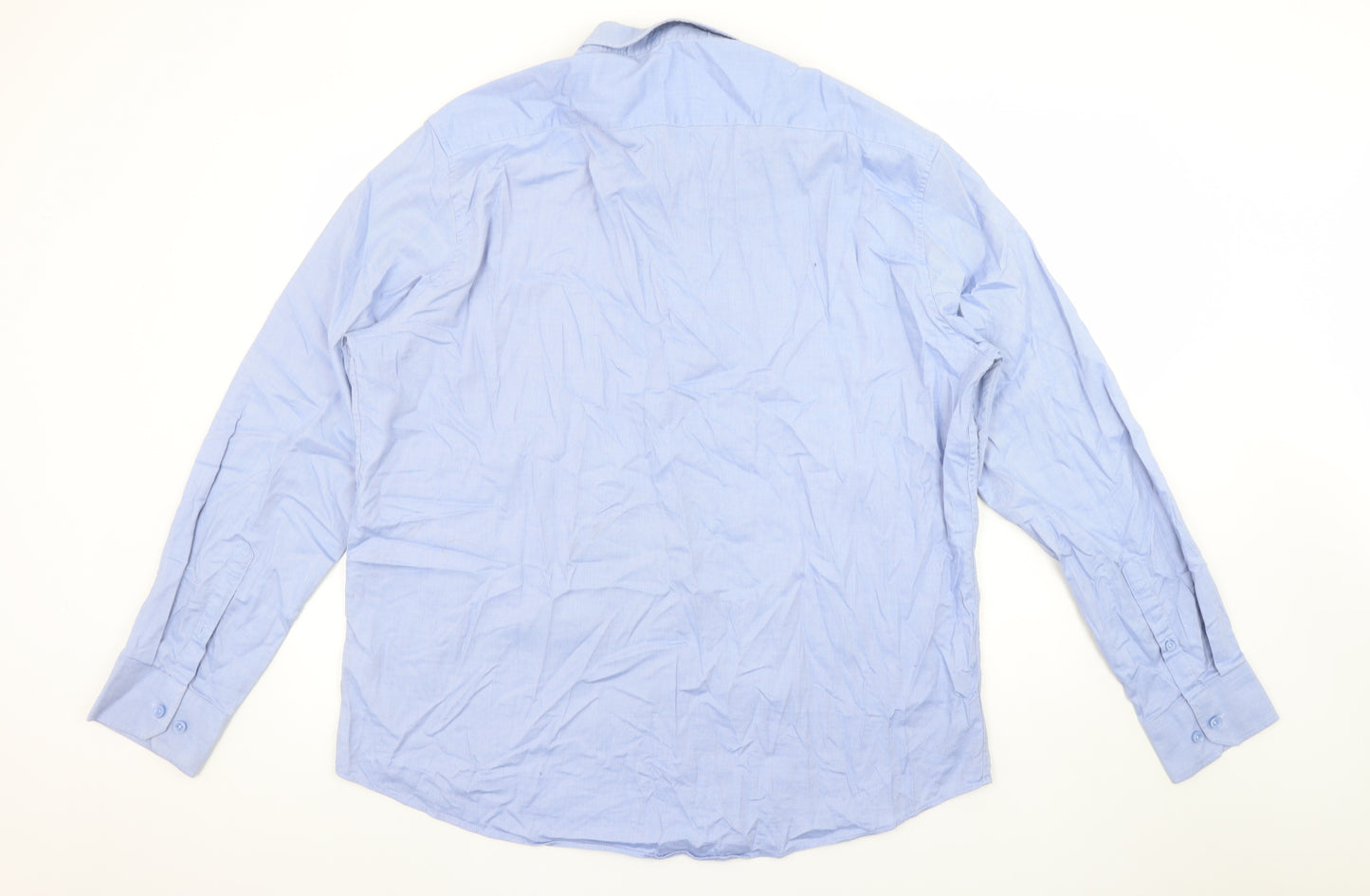 Dunnes Stores Men’s Blue Regular Fit Long Sleeve Button-Up Shirt 2XL