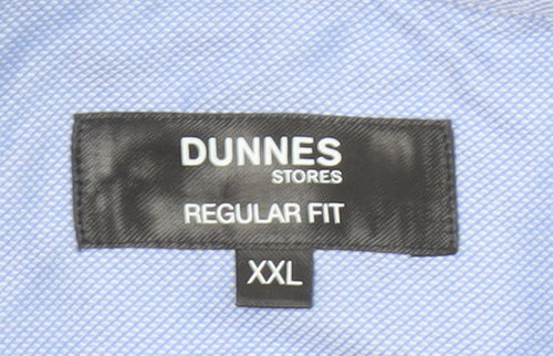 Dunnes Stores Men’s Blue Regular Fit Long Sleeve Button-Up Shirt 2XL