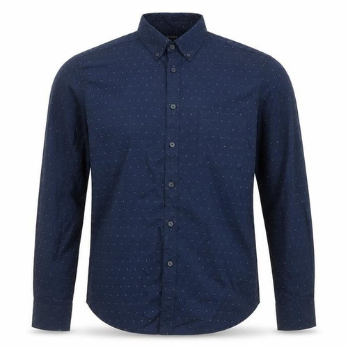 Dunnes Stores Men's Blue Regular Fit Cotton Long Sleeve Button-Up Shirt L