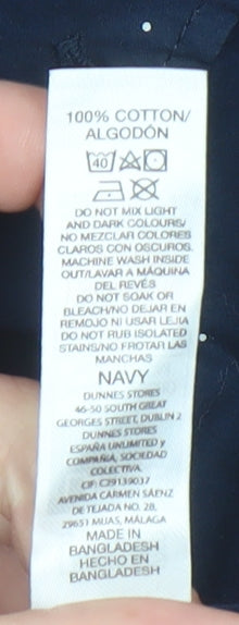 Dunnes Stores Men's Blue Regular Fit Cotton Long Sleeve Button-Up Shirt L