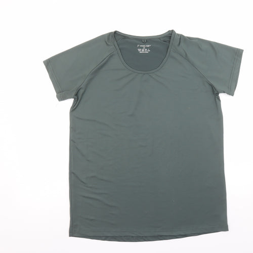 WORK OUT Women Green Short Sleeve Athletic T-Shirt Size S 10/12