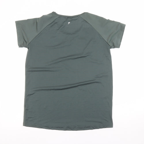 WORK OUT Women Green Short Sleeve Athletic T-Shirt Size S 10/12