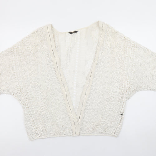 Massimo Dutti Women Ivory Crochet Kimono Blouse Size S