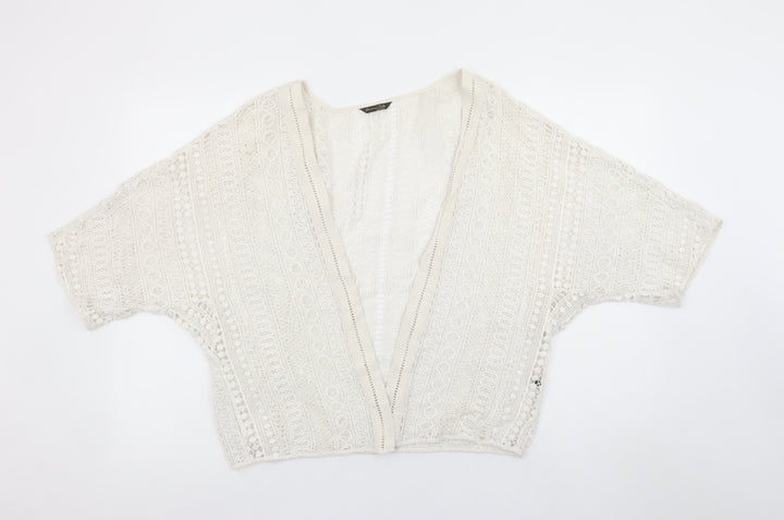 Massimo Dutti Women Ivory Crochet Kimono Blouse Size S