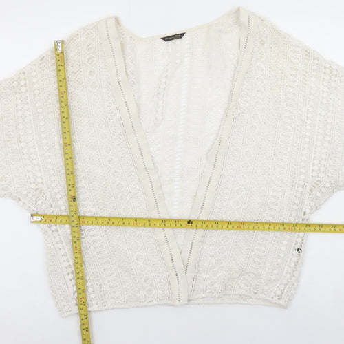 Massimo Dutti Women Ivory Crochet Kimono Blouse Size S
