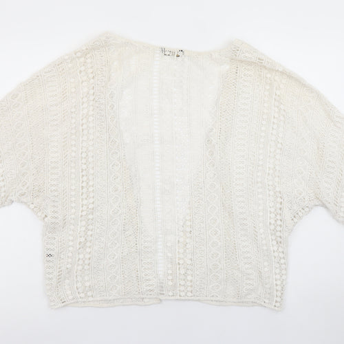 Massimo Dutti Women Ivory Crochet Kimono Blouse Size S