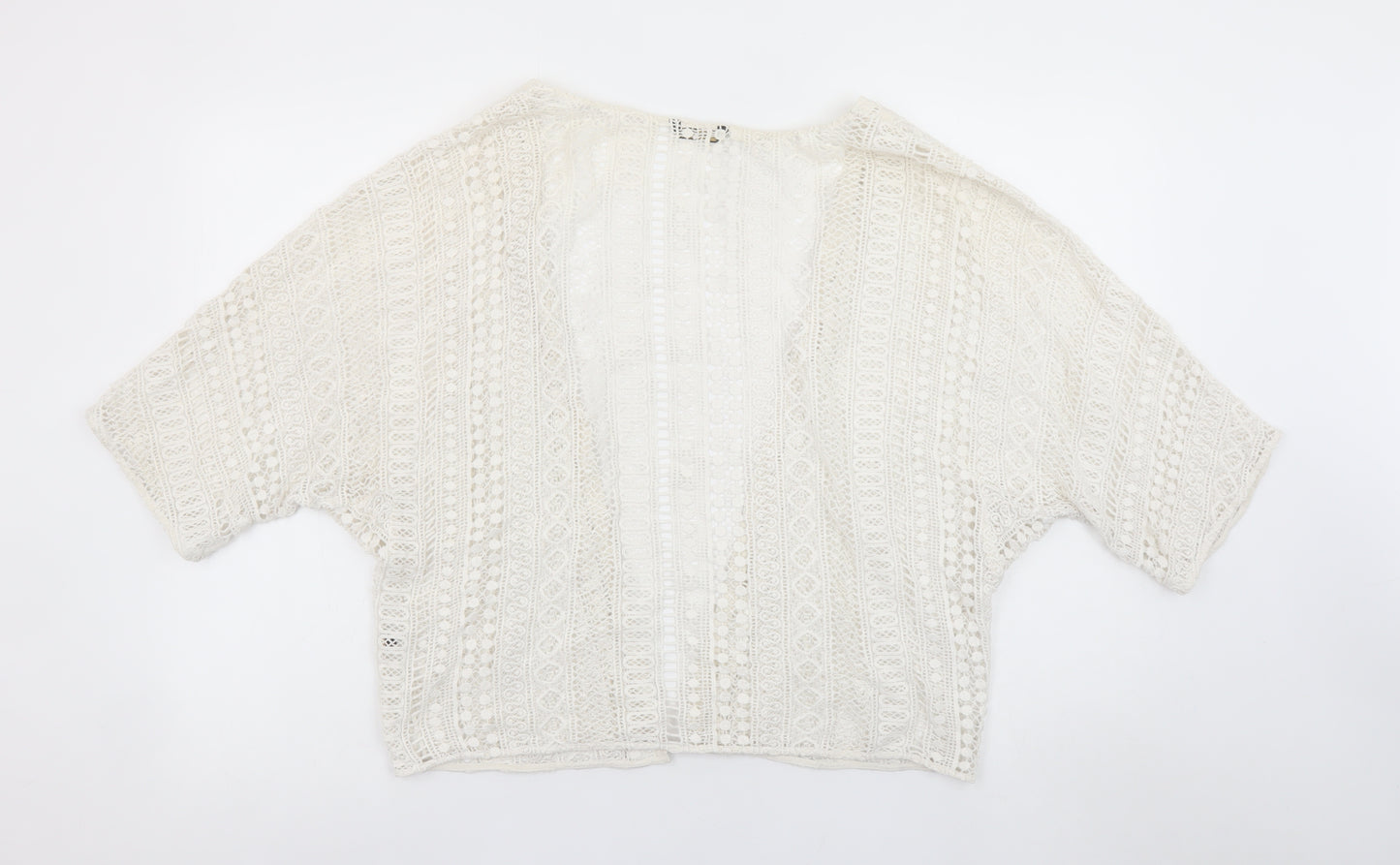 Massimo Dutti Women Ivory Crochet Kimono Blouse Size S