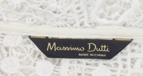 Massimo Dutti Women Ivory Crochet Kimono Blouse Size S