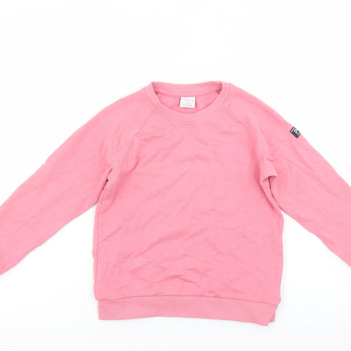 Polarn O. Pyret Girls Pink Long Sleeve Cotton Pullover Sweatshirt 6-7 Years