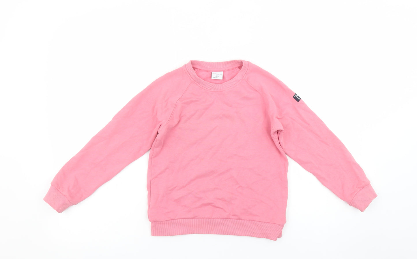 Polarn O. Pyret Girls Pink Long Sleeve Cotton Pullover Sweatshirt 6-7 Years