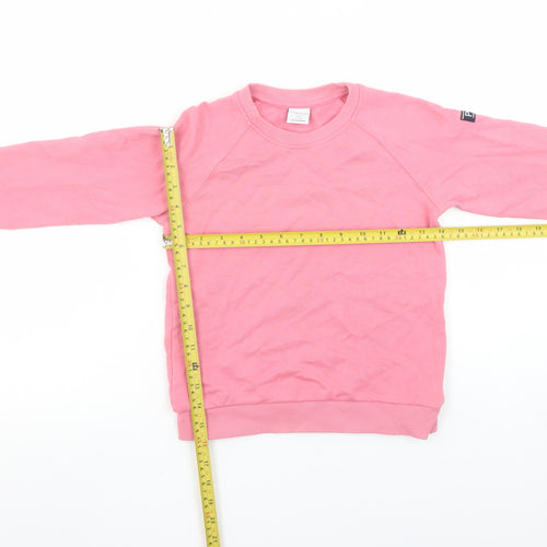 Polarn O. Pyret Girls Pink Long Sleeve Cotton Pullover Sweatshirt 6-7 Years