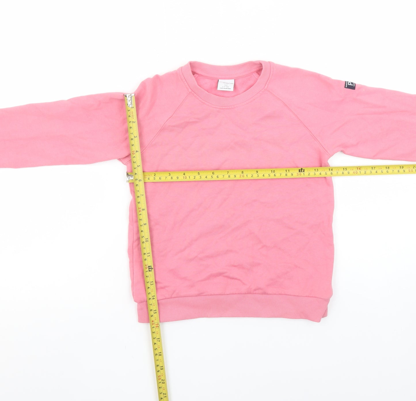 Polarn O. Pyret Girls Pink Long Sleeve Cotton Pullover Sweatshirt 6-7 Years