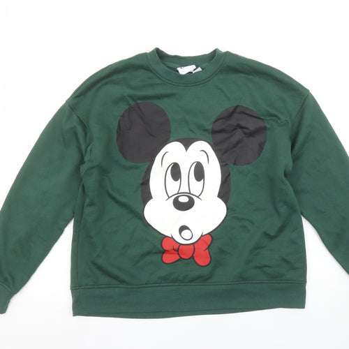 Disney Minnie Mouse Green Sweatshirt Women’s Small 10/12 Primark Cares