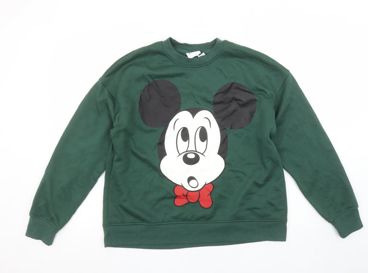 Disney Minnie Mouse Green Sweatshirt Women’s Small 10/12 Primark Cares