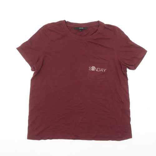 Vero Moda Women’s Red Cotton Crew Neck Short Sleeve T-Shirt Size S