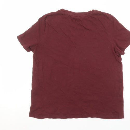 Vero Moda Women’s Red Cotton Crew Neck Short Sleeve T-Shirt Size S