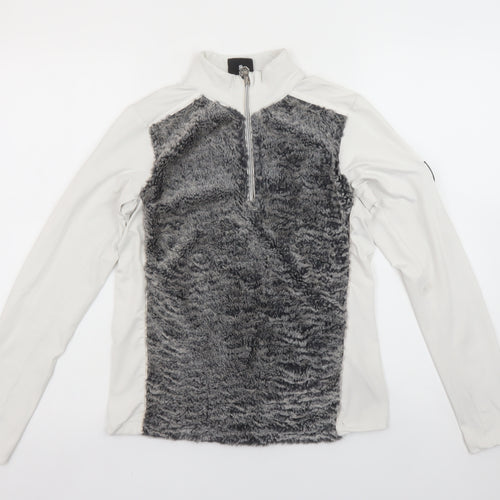 Dare 2B Women's Grey White 1/2 Zip Fleece Pullover UK 8