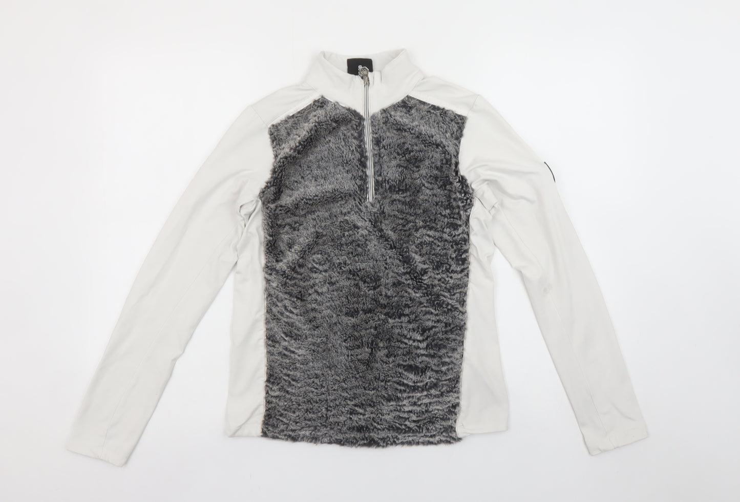 Dare 2B Women's Grey White 1/2 Zip Fleece Pullover UK 8
