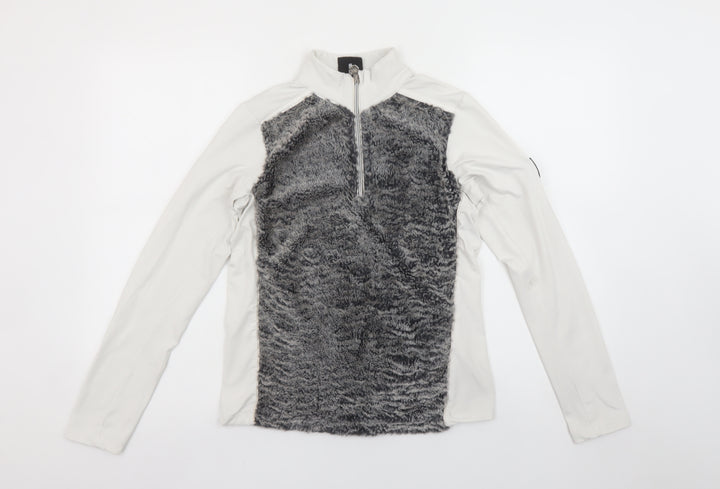 Dare 2B Women's Grey White 1/2 Zip Fleece Pullover UK 8