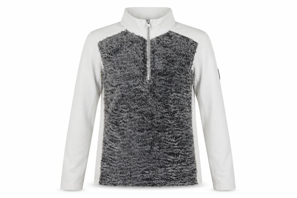 Front view of Dare 2b Women's Grey White 1/2 Zip Fleece Pullover UK 8