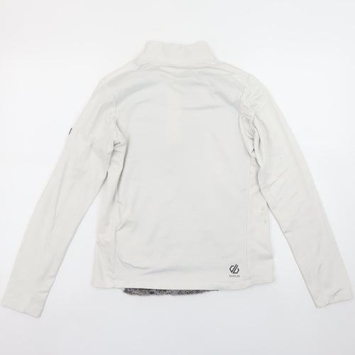Dare 2B Women's Grey White 1/2 Zip Fleece Pullover UK 8
