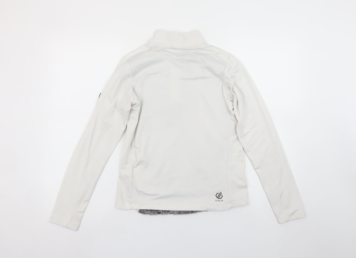 Dare 2B Women's Grey White 1/2 Zip Fleece Pullover UK 8